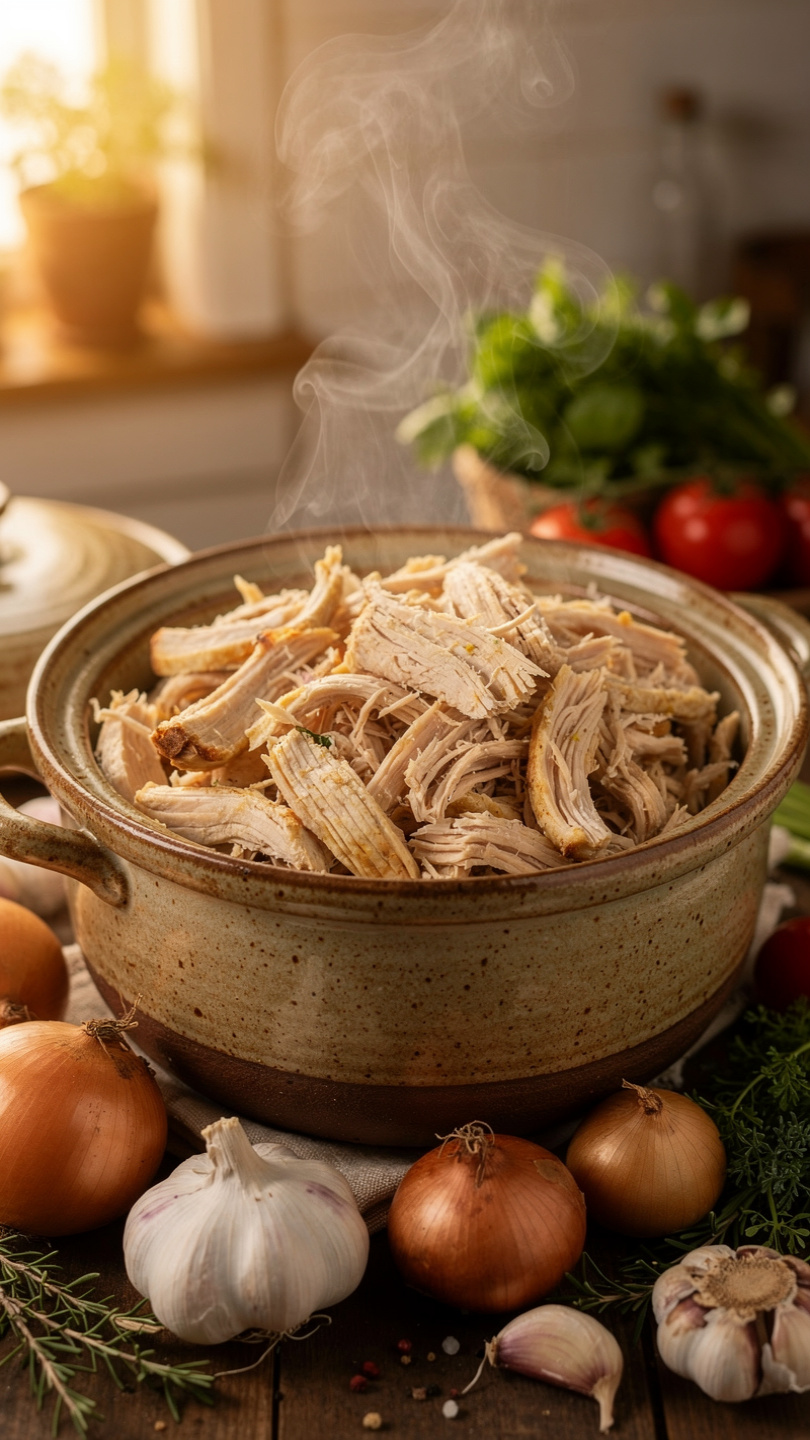 Crockpot Shredded Chicken Alfredo (Easy Slow Cooker Recipe)