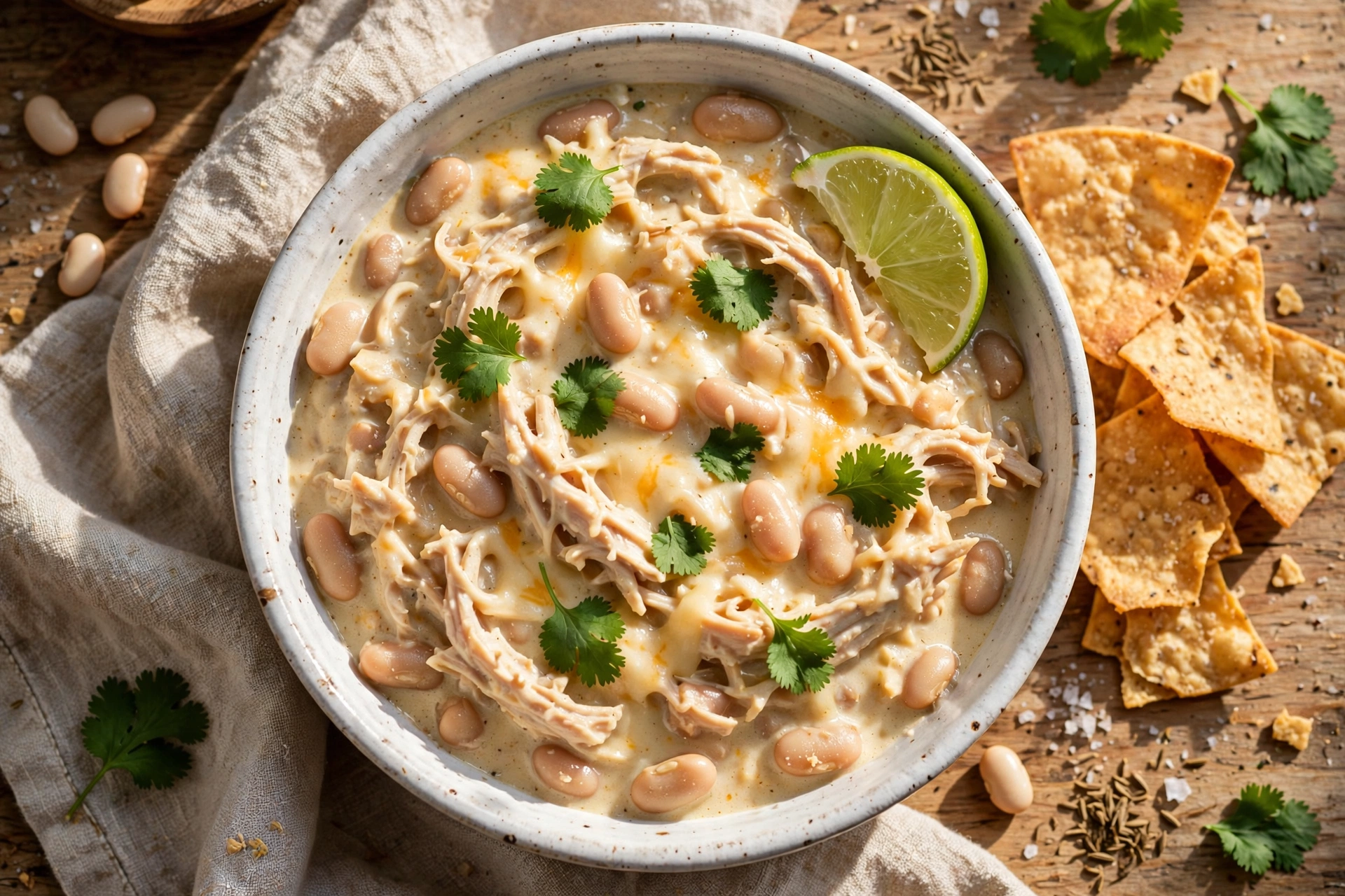 Creamy Crockpot White Chicken Chili