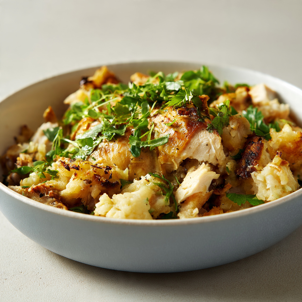 Leftover Rotisserie Chicken Parmesan Casserole