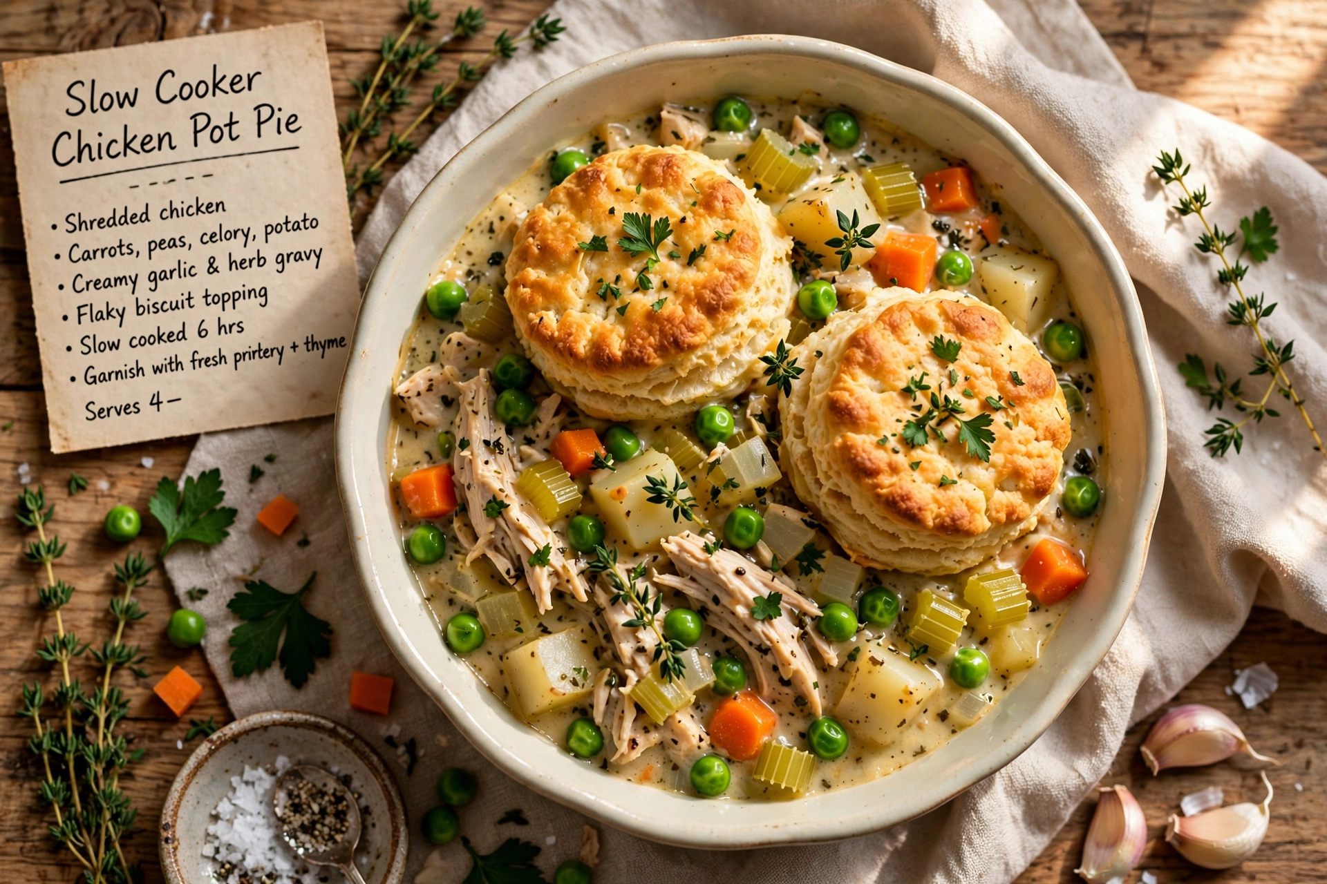 Slow Cooker Chicken Pot Pie
