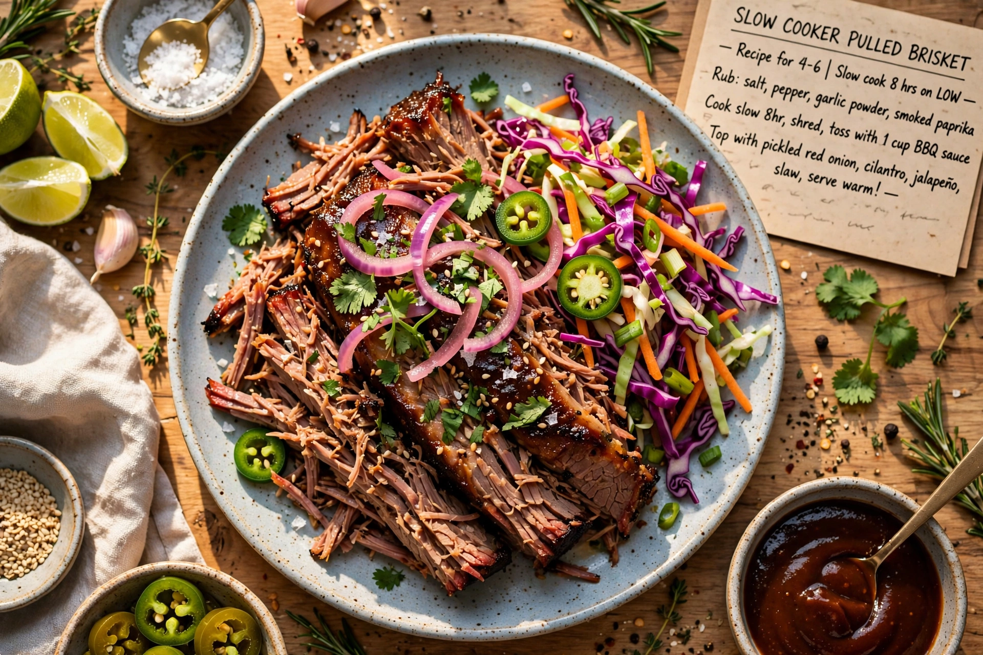 Slow Cooker Pulled Brisket