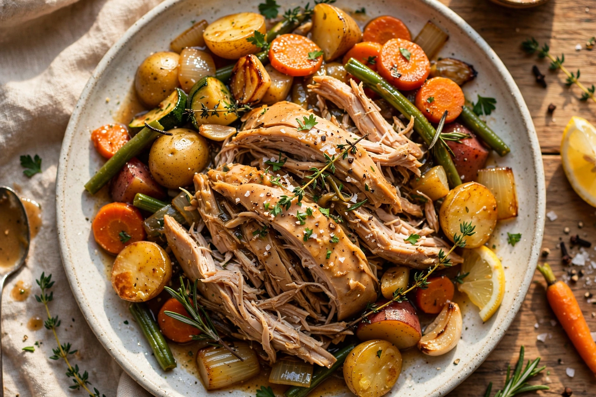 Slow Cooker Roast Chicken and Vegetables